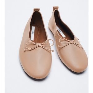 Zara NWT 7.5 soft leather ballet flats .